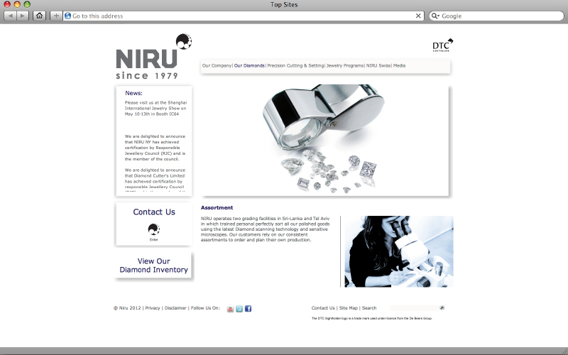 יצוב אתרי אינטרנט - Niru Diamonds